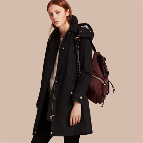 burberry hooded cotton blend parka with detachable warmer|burberry cashmere cape coat.